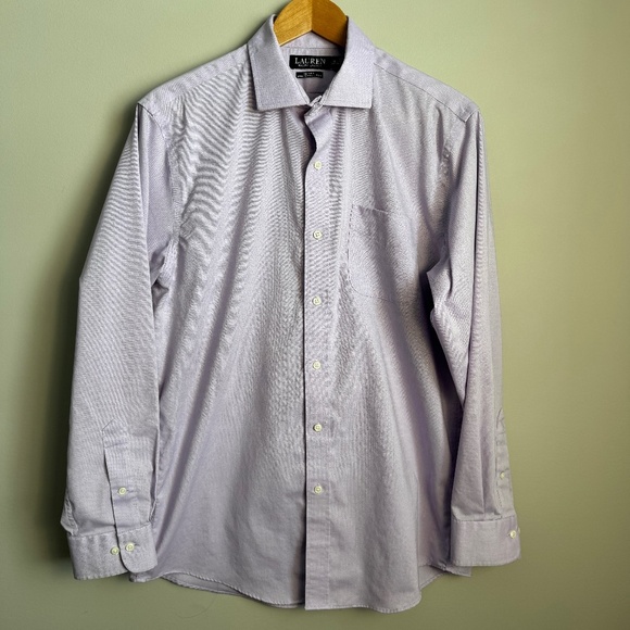 Lauren Ralph Lauren Men's 16.5 Casual Dress Shirt Button Up Lilac 34/35 Slim Fit - Picture 1 of 12